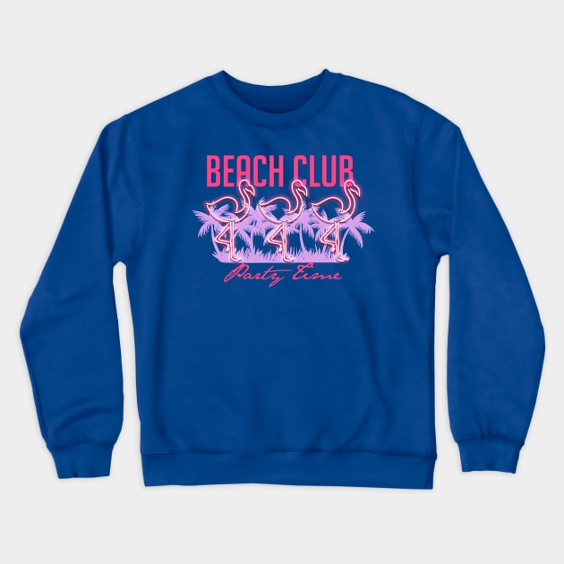 Beach Club Crewneck Sweatshirt by dailycreativo